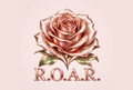 Enhanced pale-pink rose and ROAR artwork